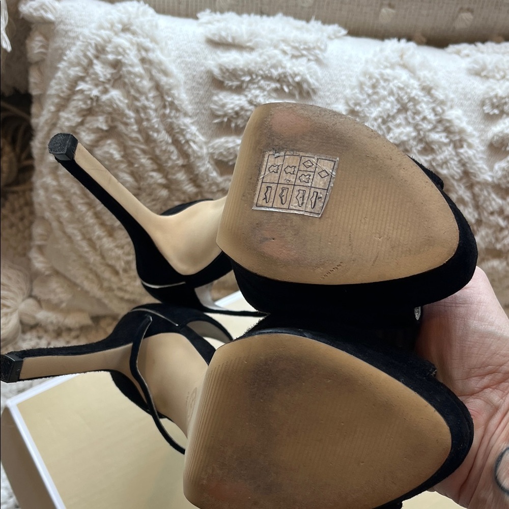 Michael Kors Black Peep-Toe Heels - Picture 3 of 7